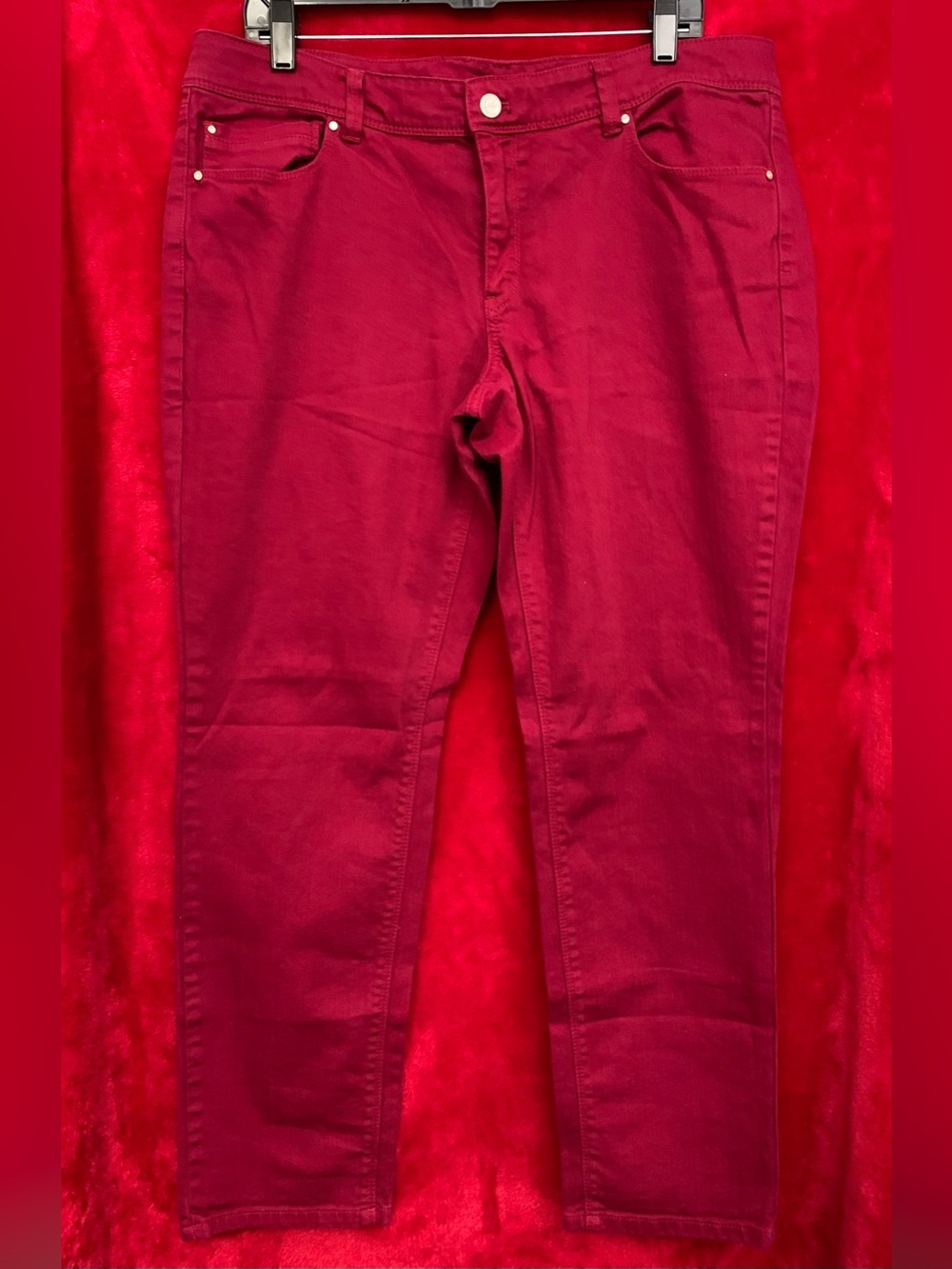 White House Black Market Burgundy Skinny Jeans
